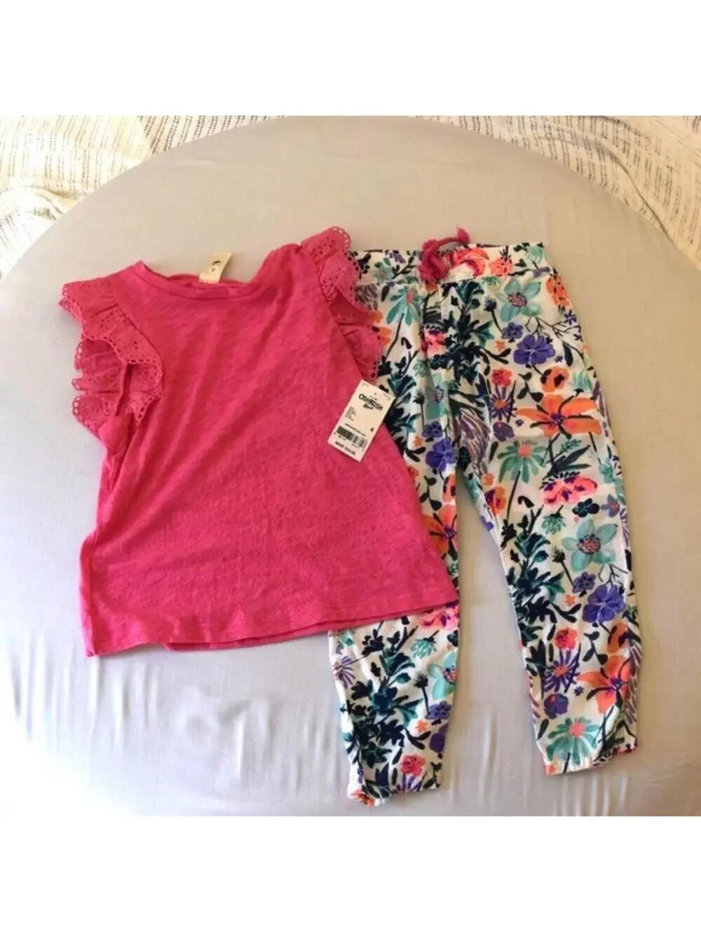 Girls short sleeve shirt with cotton pants